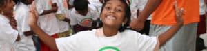 Girl Excited at Crossover Hoops Creating Hope Academy