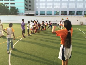 Anjali helping organize Crossover students